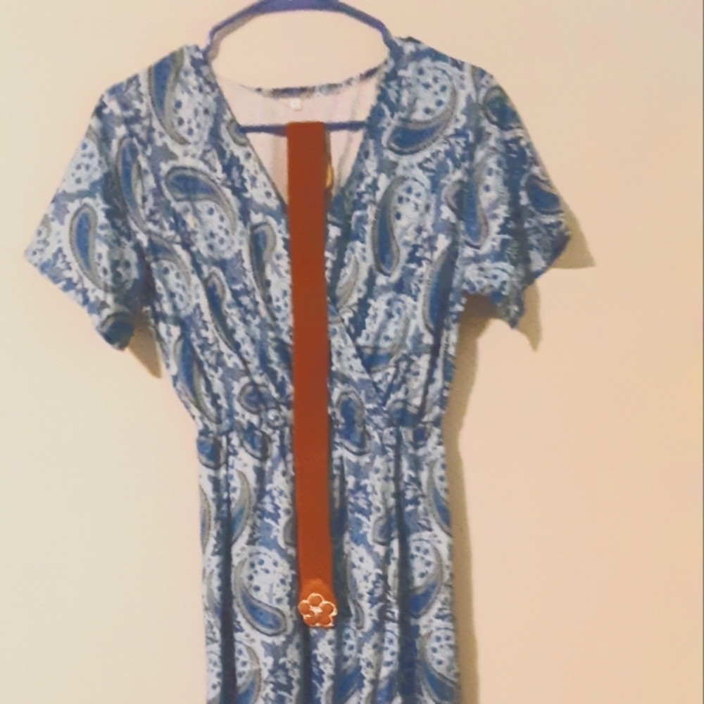 lt. & dk.blue dress size XL. unknown designer. womens